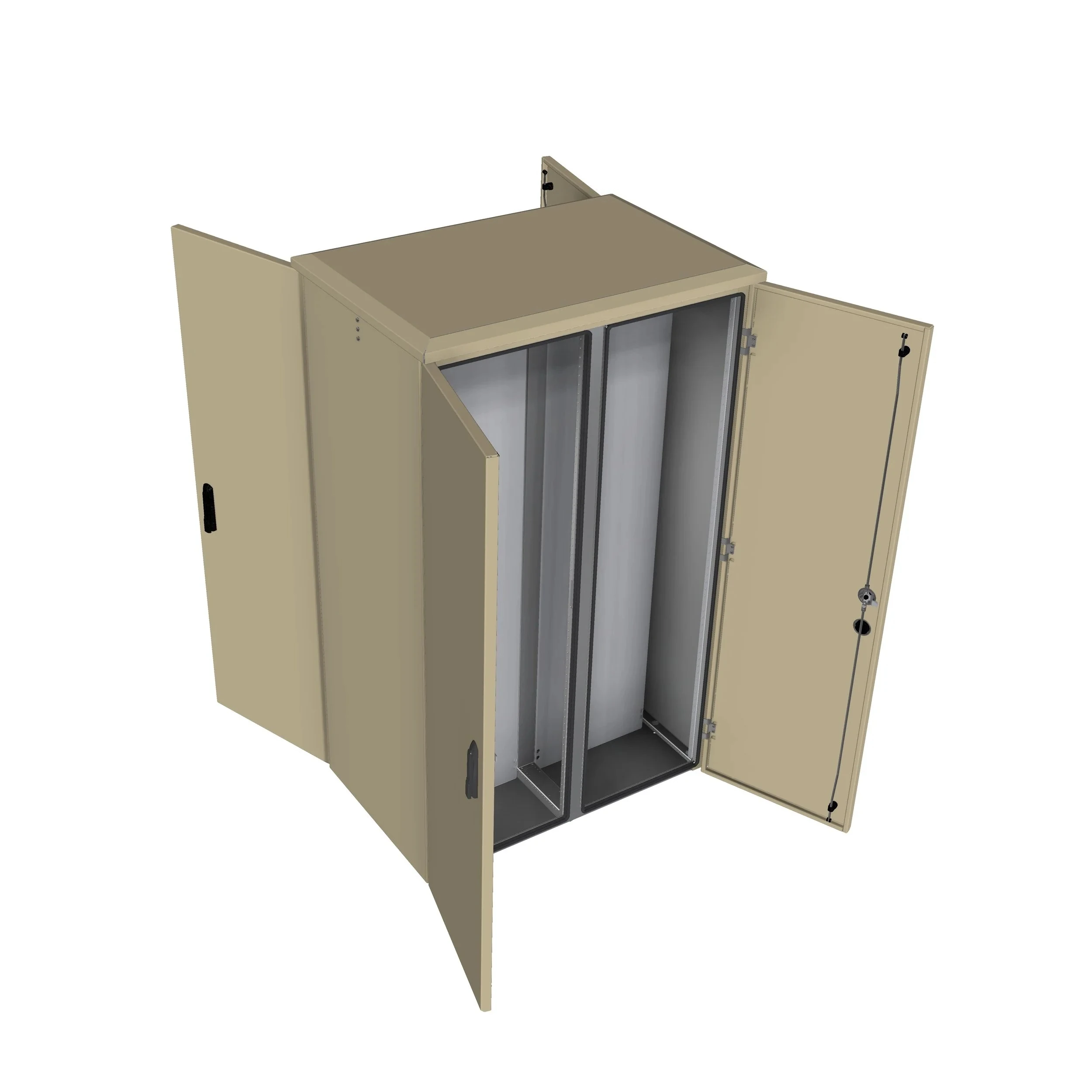 DBV 201208 Dobbeltveggede aluminiumsskap med 2 dører foran og bak - 2000x1200x800mm - Bilde 2