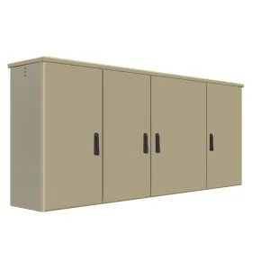 DBV 122805 Dobbeltvegget aluminiumsskap med 4 dører - 1200x2800x500mm